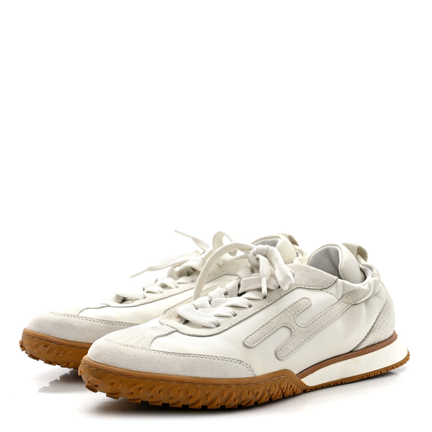 Hermes Nappa Suede Goatskin Jet Sneakers 36.5 White 3 of 11