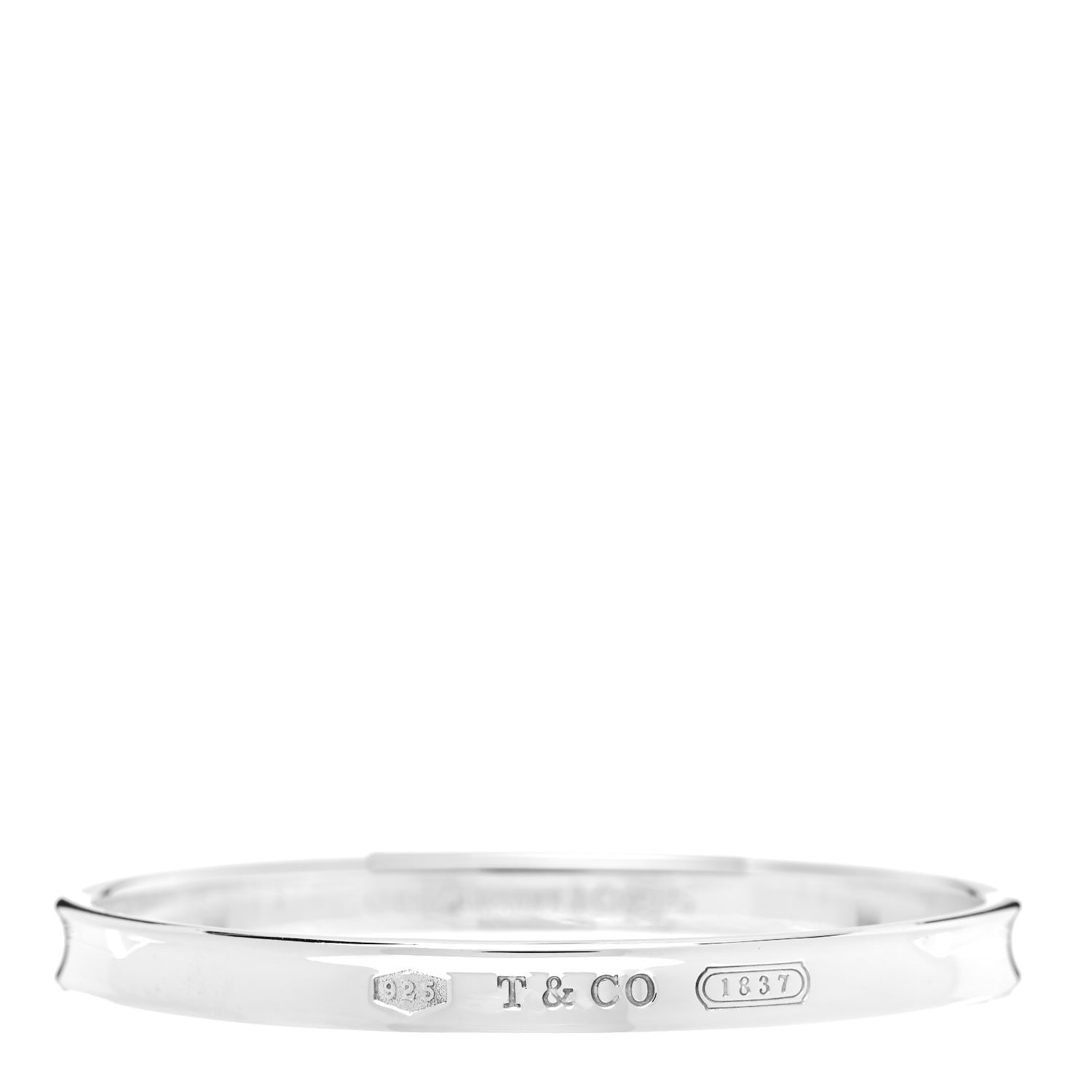 Tiffany Sterling Silver Narrow 1837 Bangle Bracelet 1 of 4