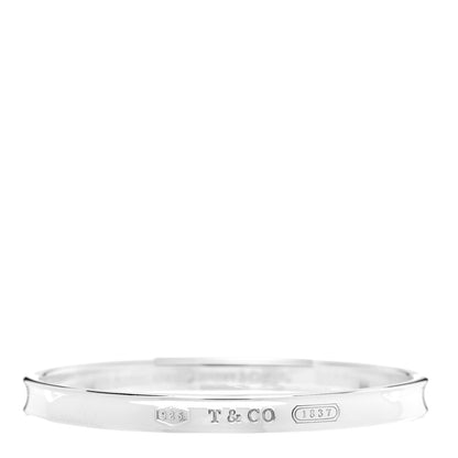 Tiffany Sterling Silver Narrow 1837 Bangle Bracelet 1 of 4