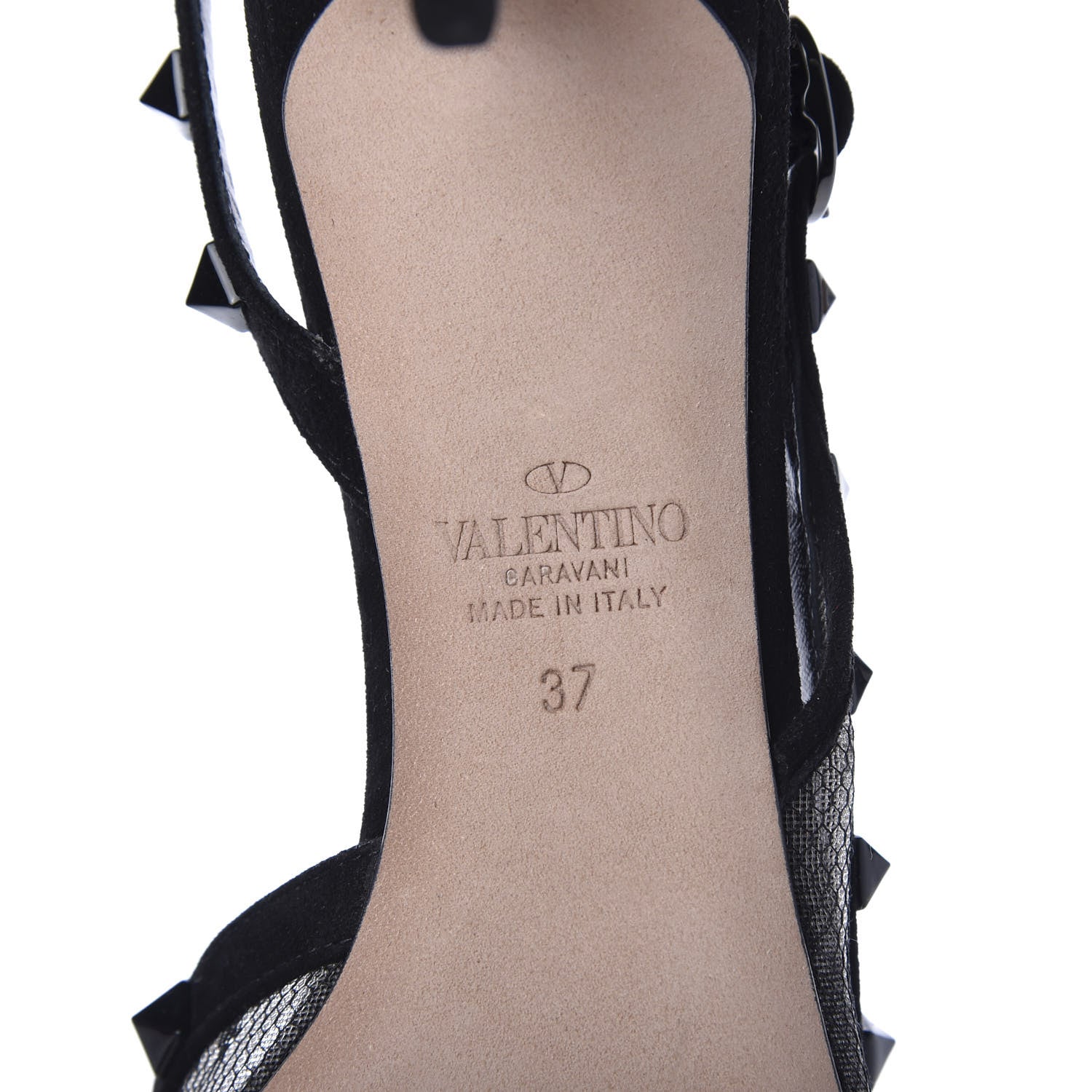 Valentino Garavani Mesh Point d'Esprit Rockstud Half D'Orsay Slingback 50mm Pumps 37 Black 8 of 9