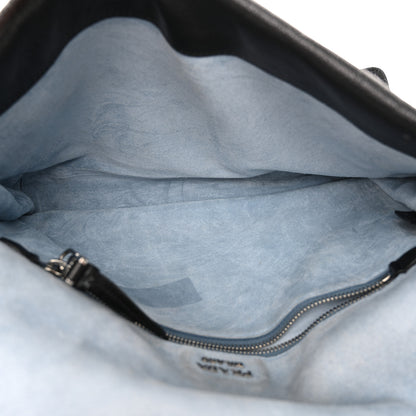 Prada Glace Calf Etiquette Flap Black Astrale 5 of 10