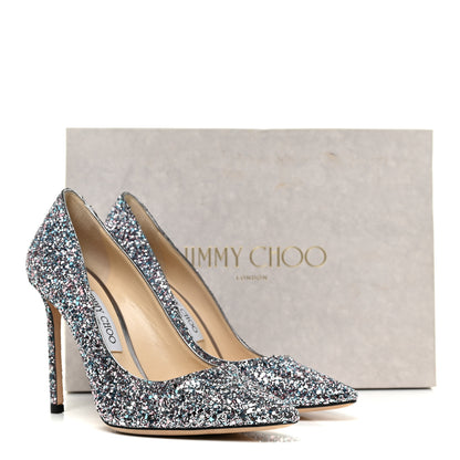 Jimmy Choo Glitter Pointy Toe Romy 85 Pumps 38 Bubblegum Mix 10 of 10