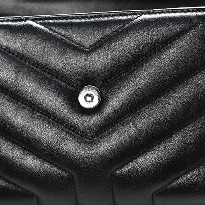 Saint Laurent Calfskin Y Quilted Monogram Toy Loulou Crossbody Bag Black 16 of 17