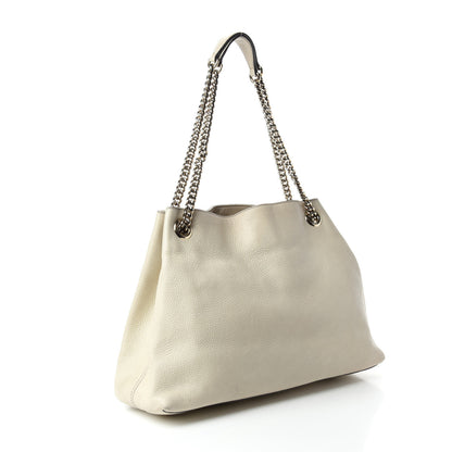 Gucci Pebbled Calfskin Medium Soho Chain Shoulder Bag Off White 3 of 14