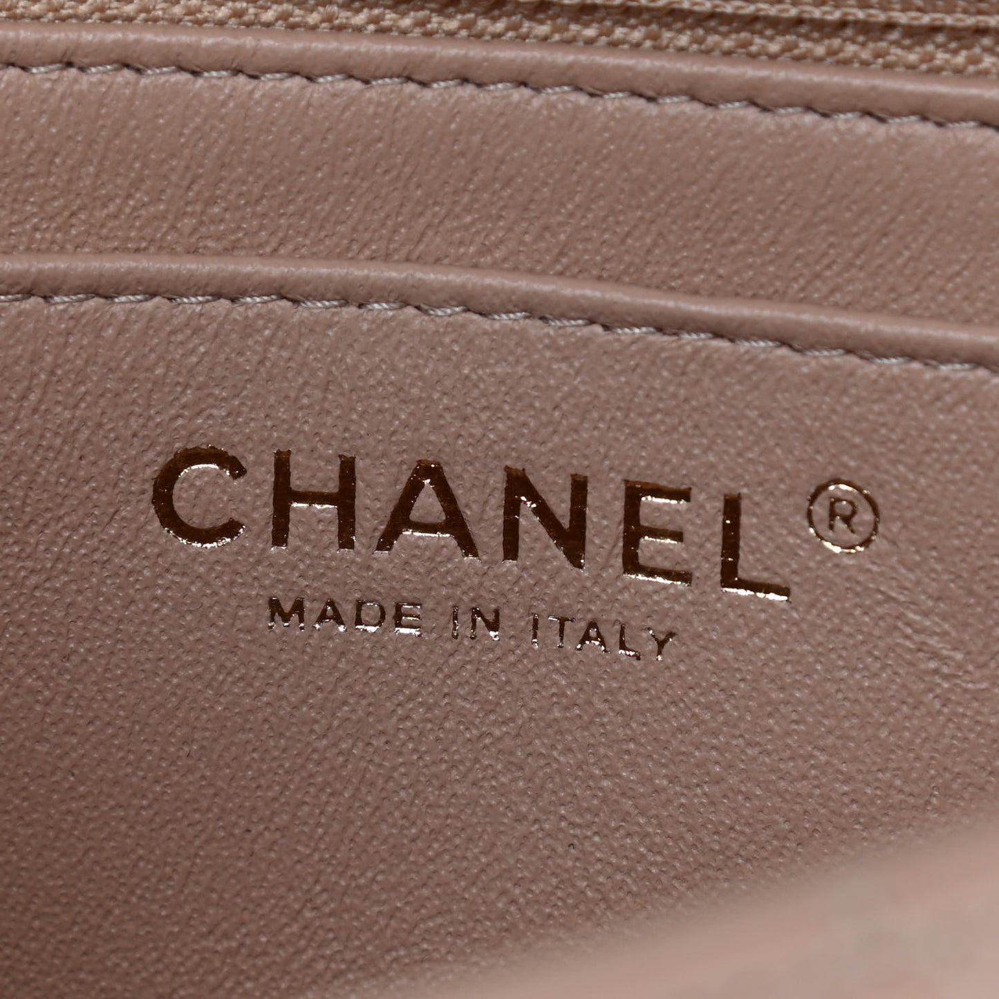 Lambskin Quilted Mini Rectangular Flap Beige