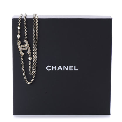 Chanel Crystal Pearl CC Chain Choker Necklace Gold 6 of 6