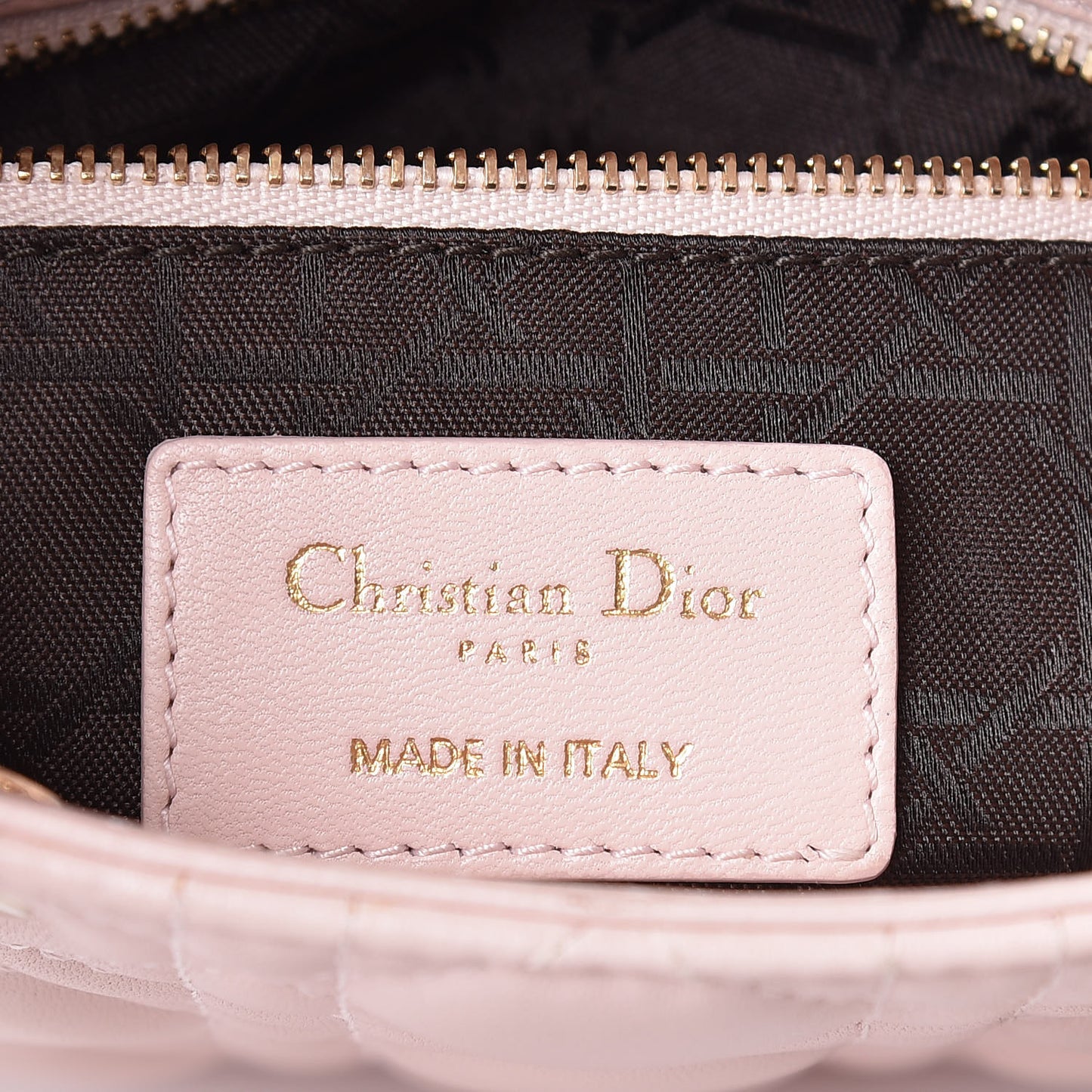 Lambskin Cannage Mini Lady Dior Rose Poudre
