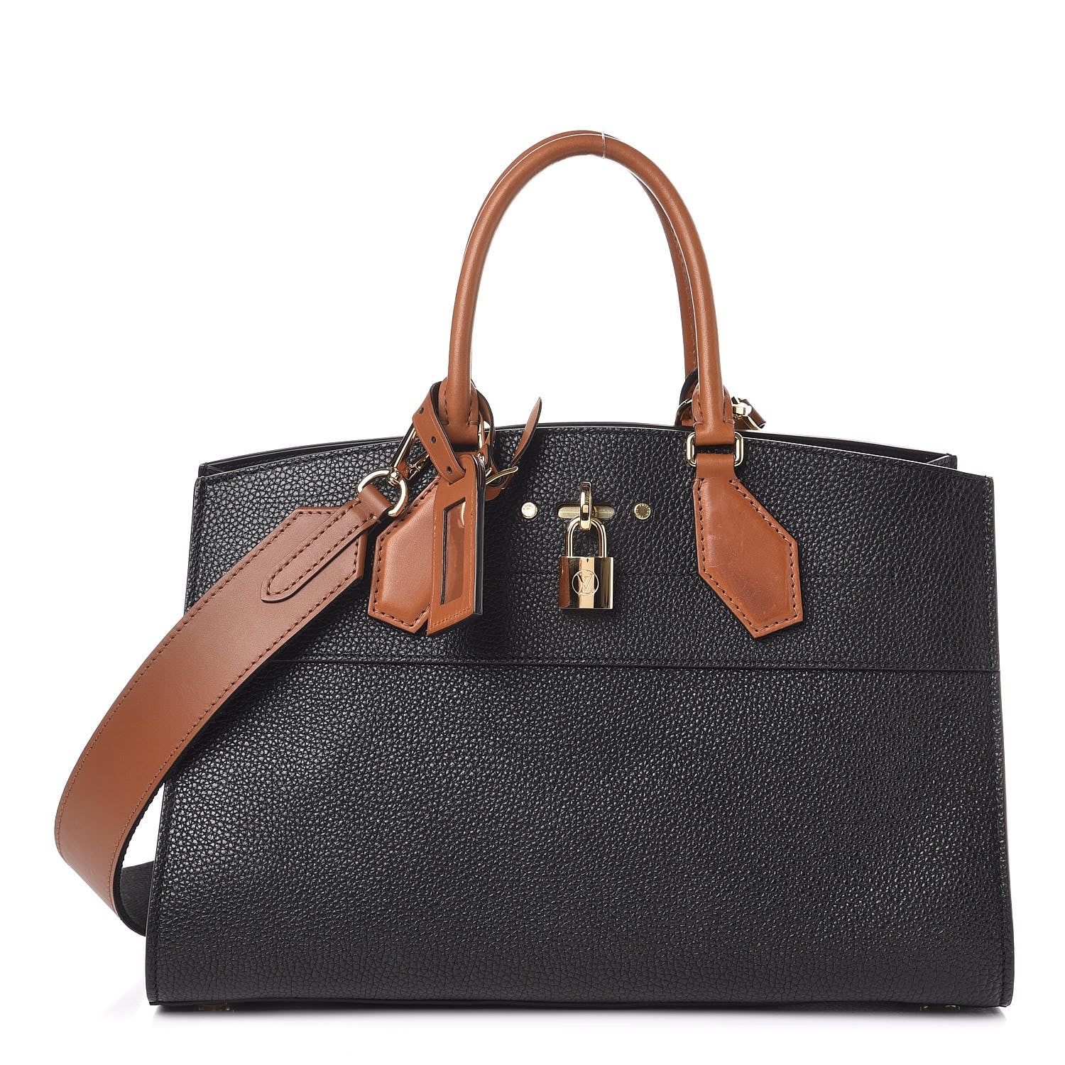 Louis Vuitton Calfskin City Steamer EW Black Gold 1 of 9