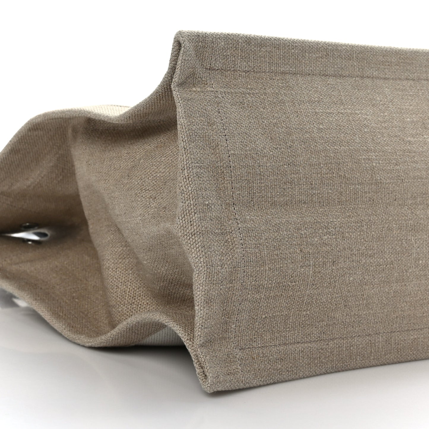 Linen Calfskin Small Rive Gauche Tote Greggio Natural