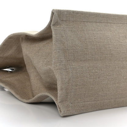 Saint Laurent Linen Calfskin Small Rive Gauche Tote Greggio Natural 8 of 9