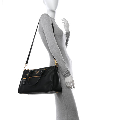 Prada Vitello Daino Shopping Satchel Black 2 of 11