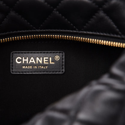Chanel Lambskin Quilted Large Perfect Meeting Hobo Black 6 of 10
