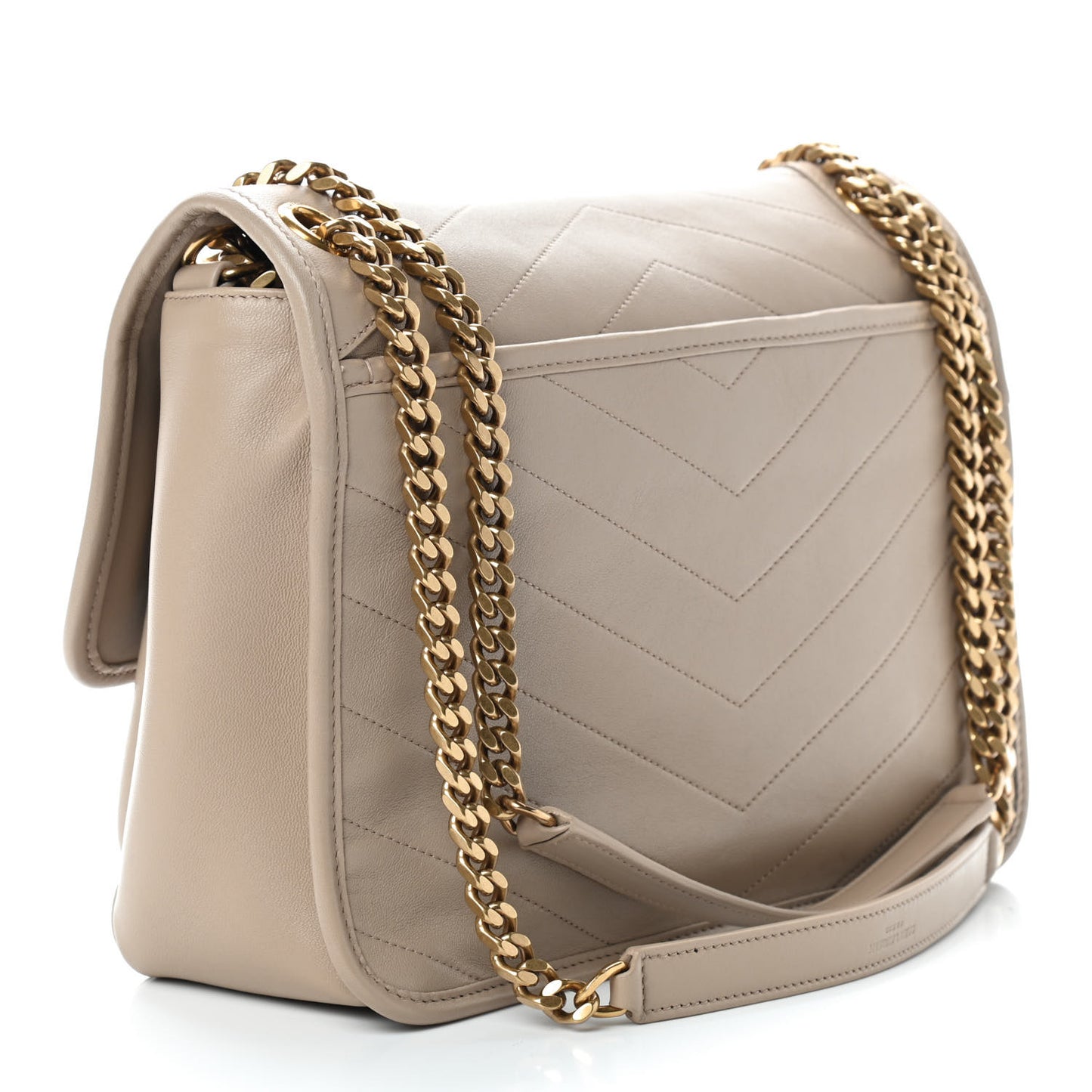 Lambskin Matelasse Monogram Medium Niki Chain Satchel Dark Beige