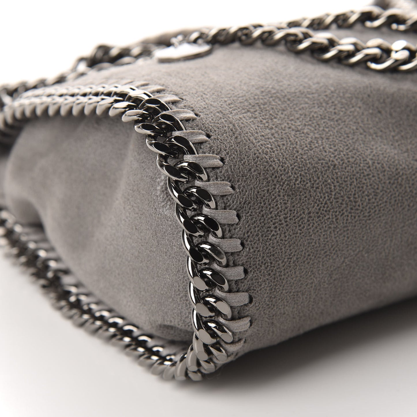 Shaggy Deer Mini Falabella Fold Over Tote Light Grey
