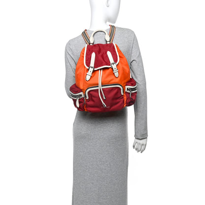 Burberry Nylon Medium Colorblock Rucksack Backpack Orange Red Parade 2 of 16