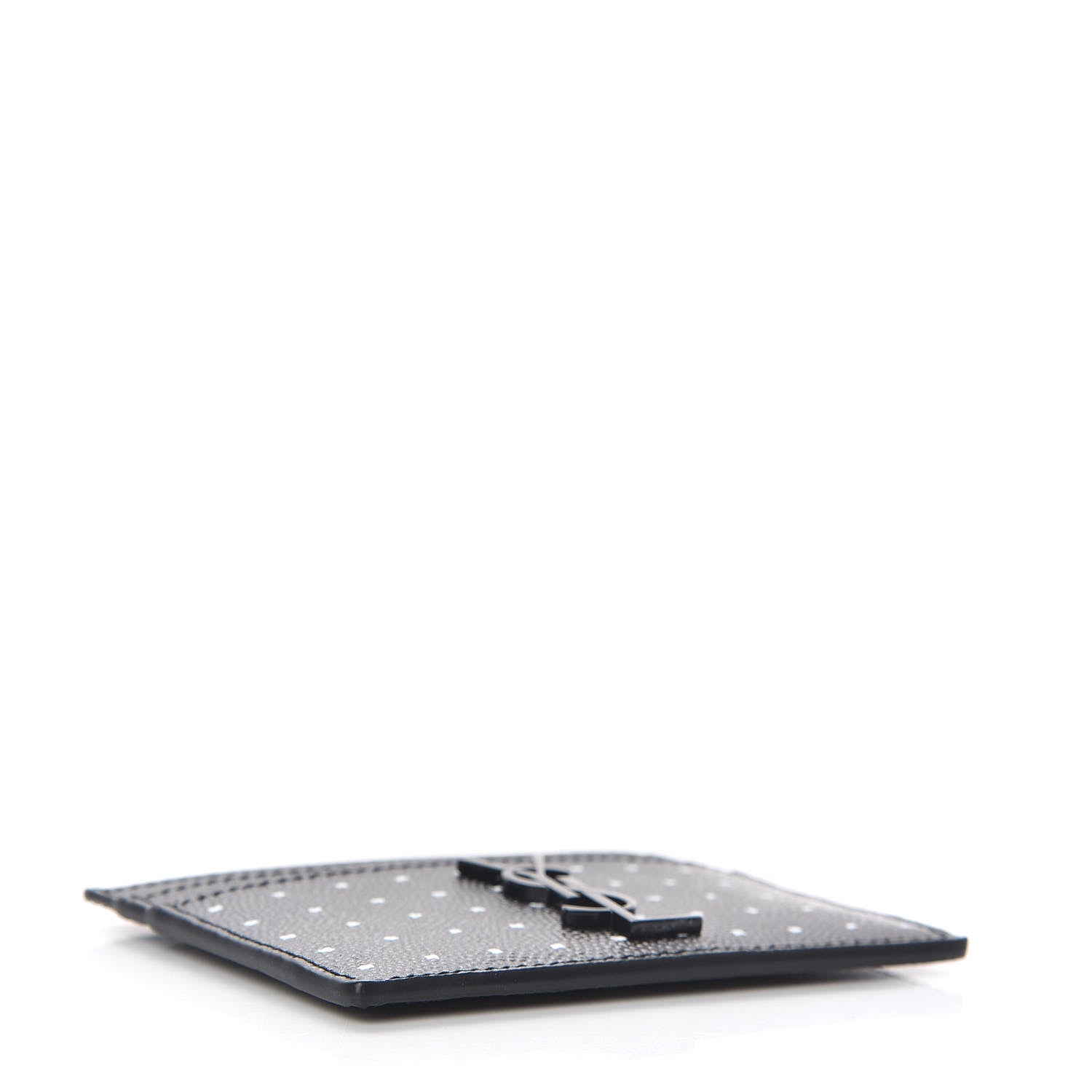 Saint Laurent Grain De Poudre Geo Print Monogram Credit Card Case Black White 4 of 8
