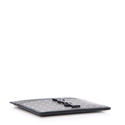 Saint Laurent Grain De Poudre Geo Print Monogram Credit Card Case Black White 4 of 8