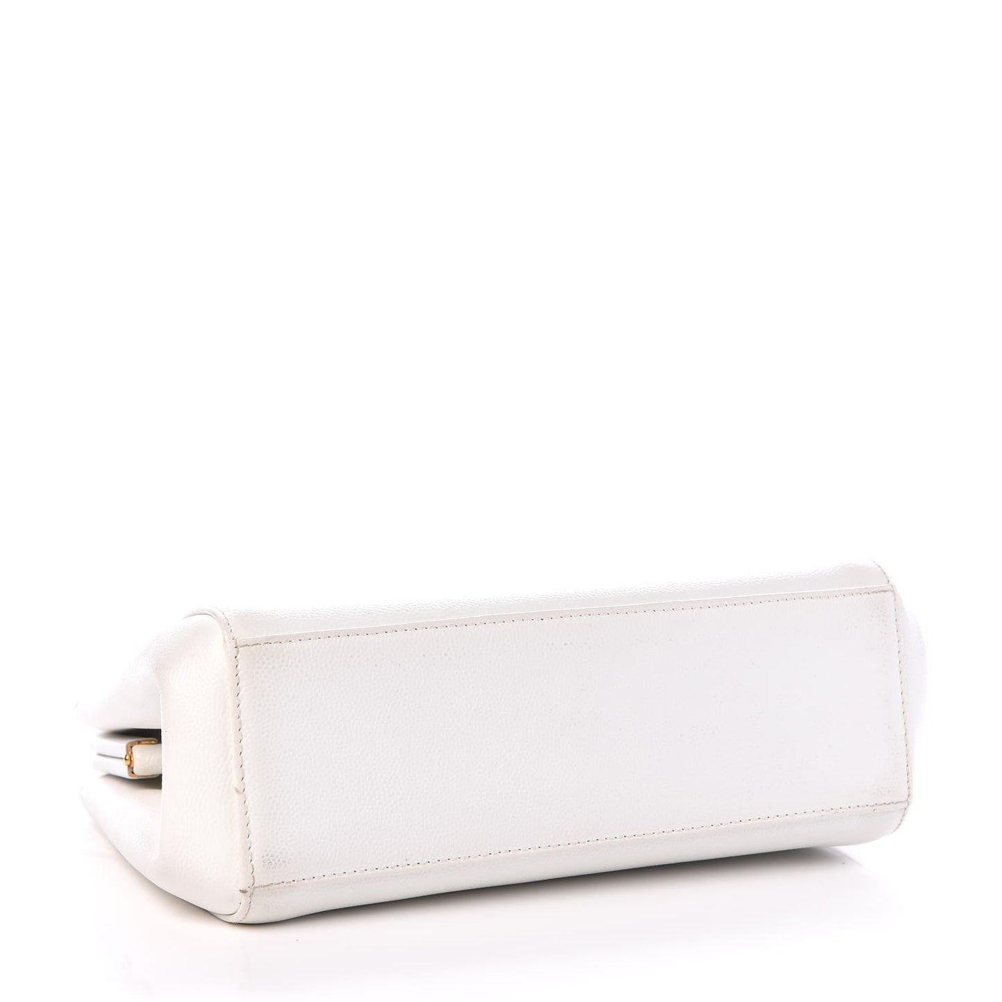 Caviar CC Frame Top Handle Bag White