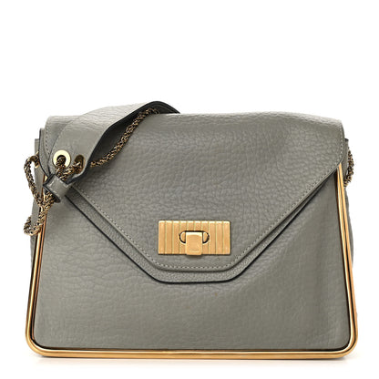 Chloe Grained Calfskin Medium Sally Flap Bag Grey 1 of 15