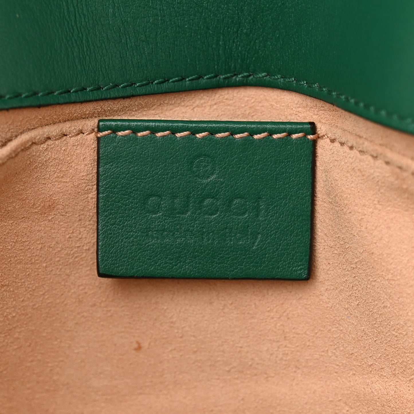 Calfskin Matelasse Mini GG Marmont Shoulder Bag Emerald Green