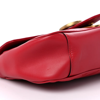 Gucci Calfskin Matelasse Small GG Marmont Shoulder Bag Hibiscus Red 8 of 10
