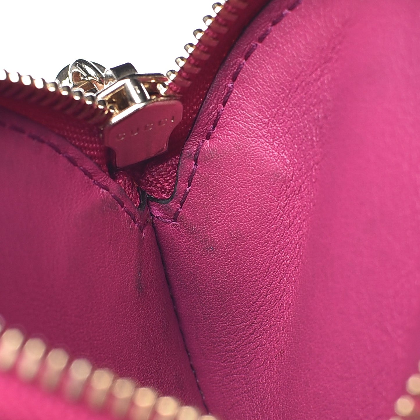 Patent Soho Round Coin Purse Bright Bougainvillea