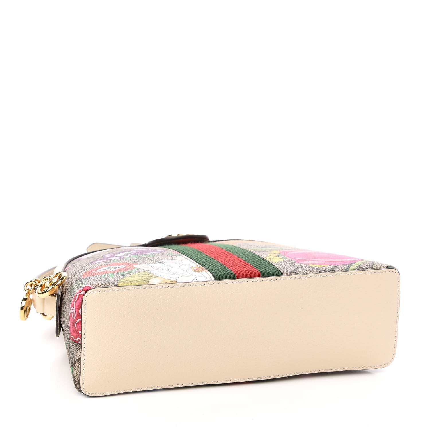 Gucci GG Supreme Monogram Flora Web GG Small Ophidia Dome Shoulder Bag White 4 of 11