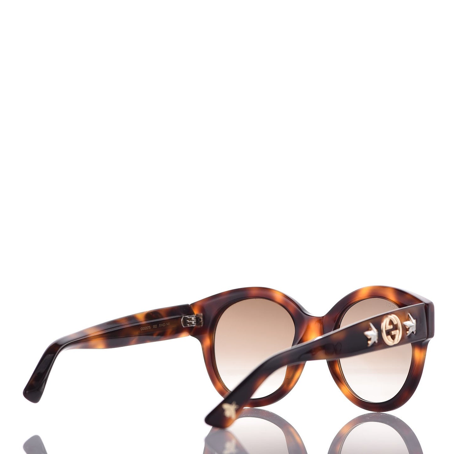 Round Frame GG Star Sunglasses GG0207S Tortoiseshell