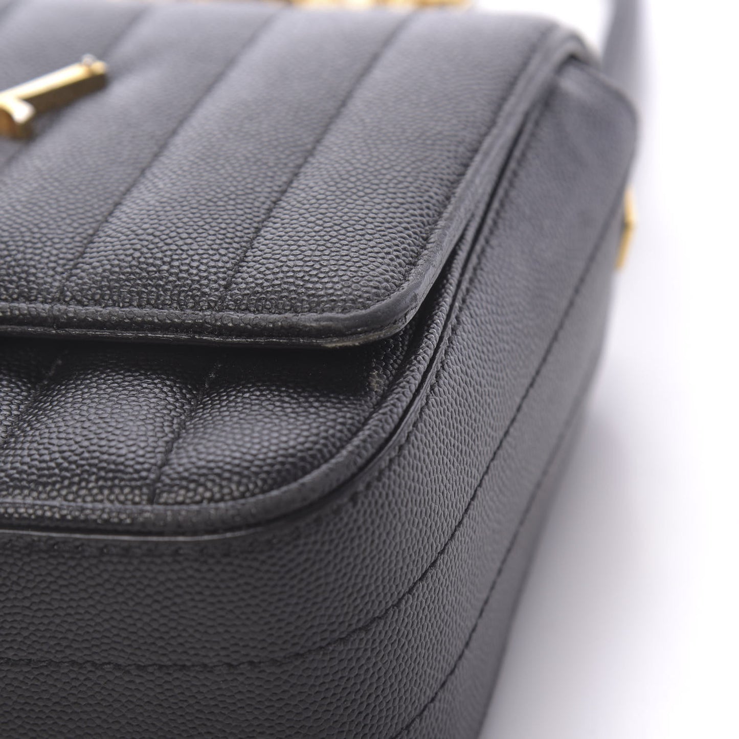 Grain De Poudre Matelasse Monogram Small Vicky Chain Bag Black