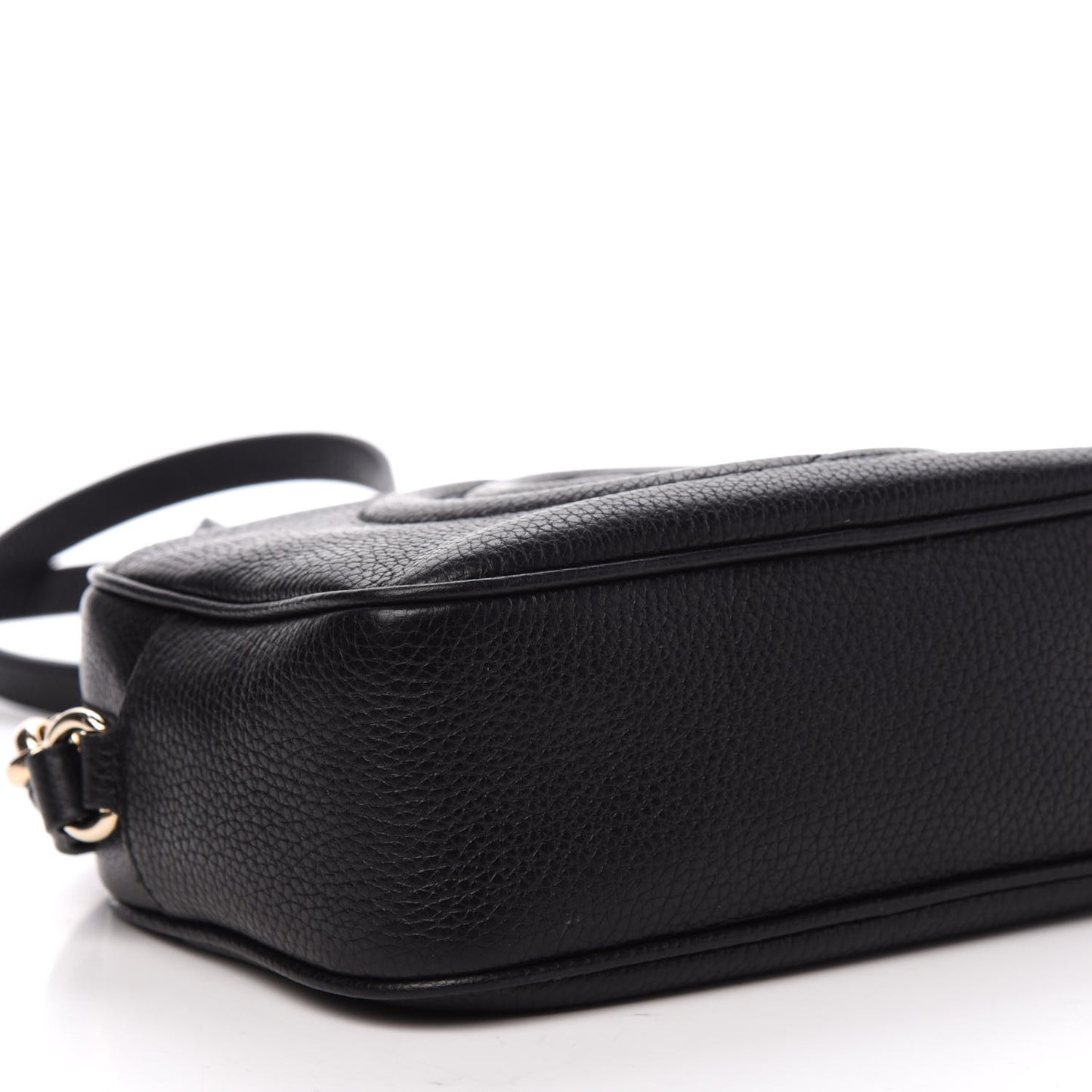 Pebbled Calfskin Small Soho Disco Bag Black