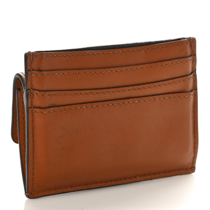 Fendi Vitello King Tamponato Logo Embossed Fold Over Card Holder Wallet Cuoio 3 of 9