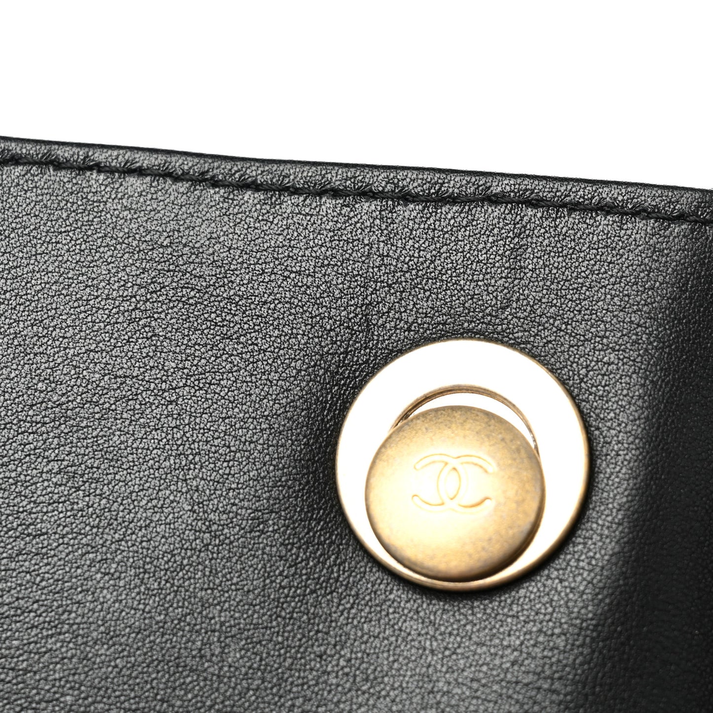 Calfskin Resin Quilted Mini Flap Black