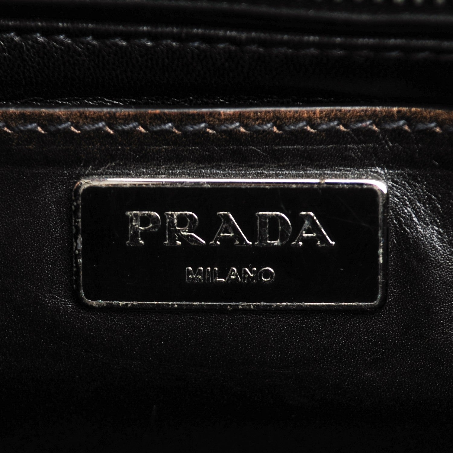 Prada Vitello Vintage Studded Sound Twin Pocket Satchel Ebano 6 of 8