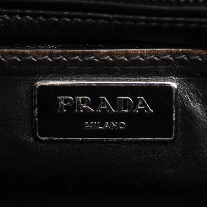 Prada Vitello Vintage Studded Sound Twin Pocket Satchel Ebano 6 of 8