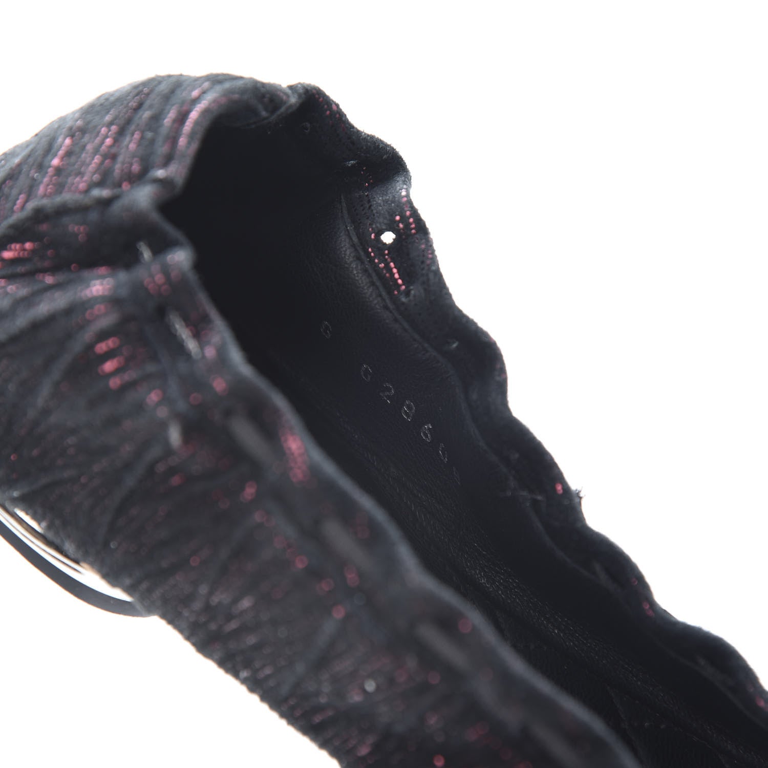 Chanel Metallic Suede CC Elastic Cap Toe Ballerina Flats 35.5 Pink Black 8 of 11