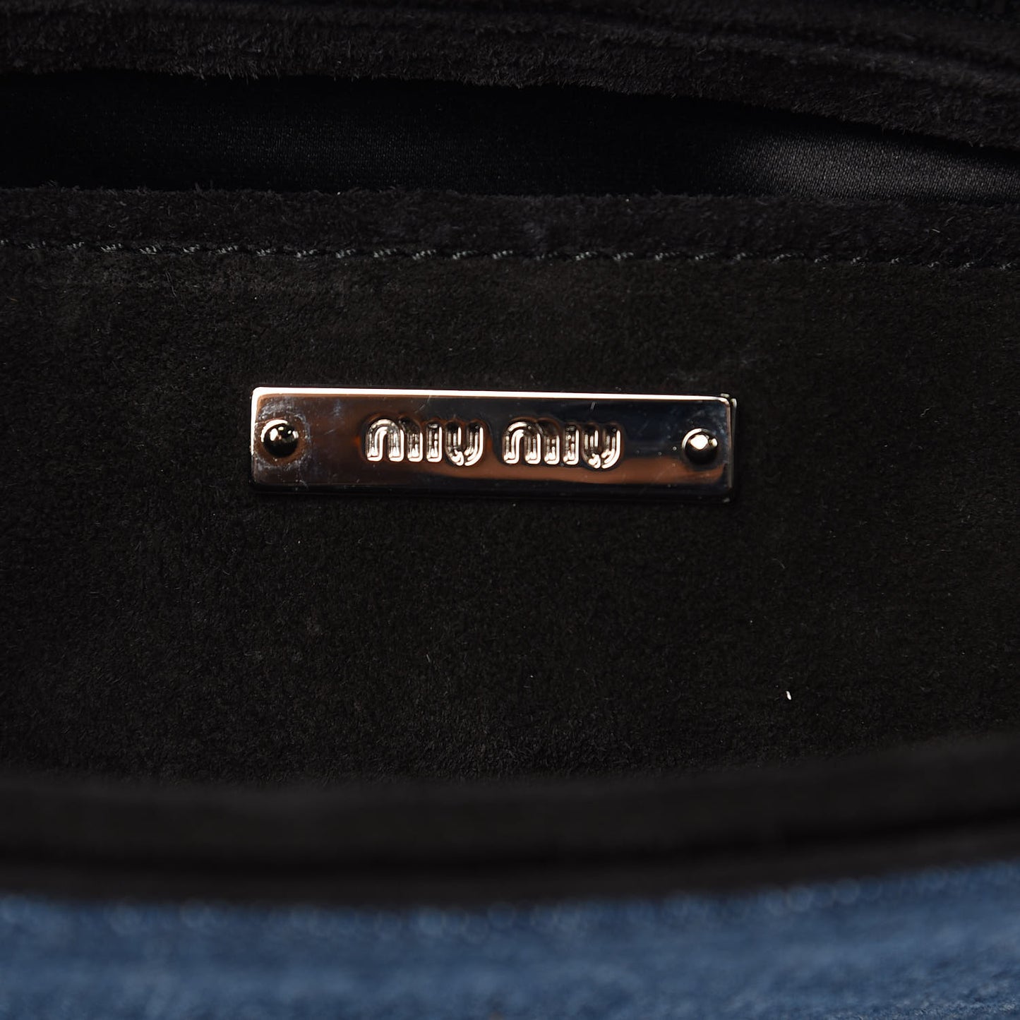 Denim Matelasse Shoulder Bag Blue