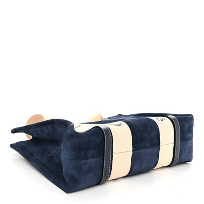 Chloe Suede Calfskin Medium Woody Ribbon Tote Navy 4 of 11