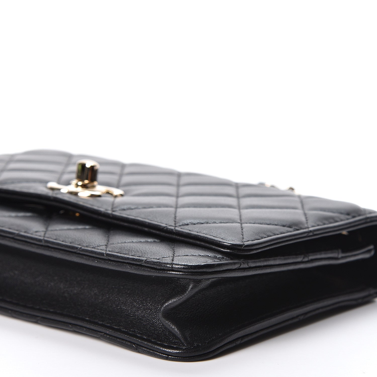 Chanel Lambskin Quilted Trendy CC Wallet On Chain WOC Black 9 of 10