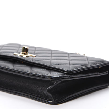 Chanel Lambskin Quilted Trendy CC Wallet On Chain WOC Black 9 of 10