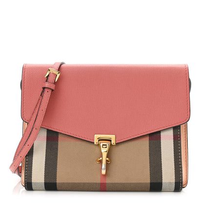 Burberry Derby Calfskin House Check Small Macken Crossbody Bag Copper Pink 1 of 13