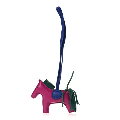 Hermes Milo Lambskin Grigri Rodeo Horse Bag Charm PM  Rose Pourpre Bleu Electrique Malachite 1 of 3