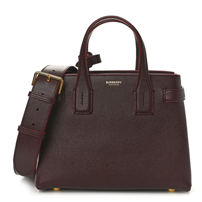 Burberry Grainy Calfskin House Check Small Banner Tote Mahogany Red 1 of 9