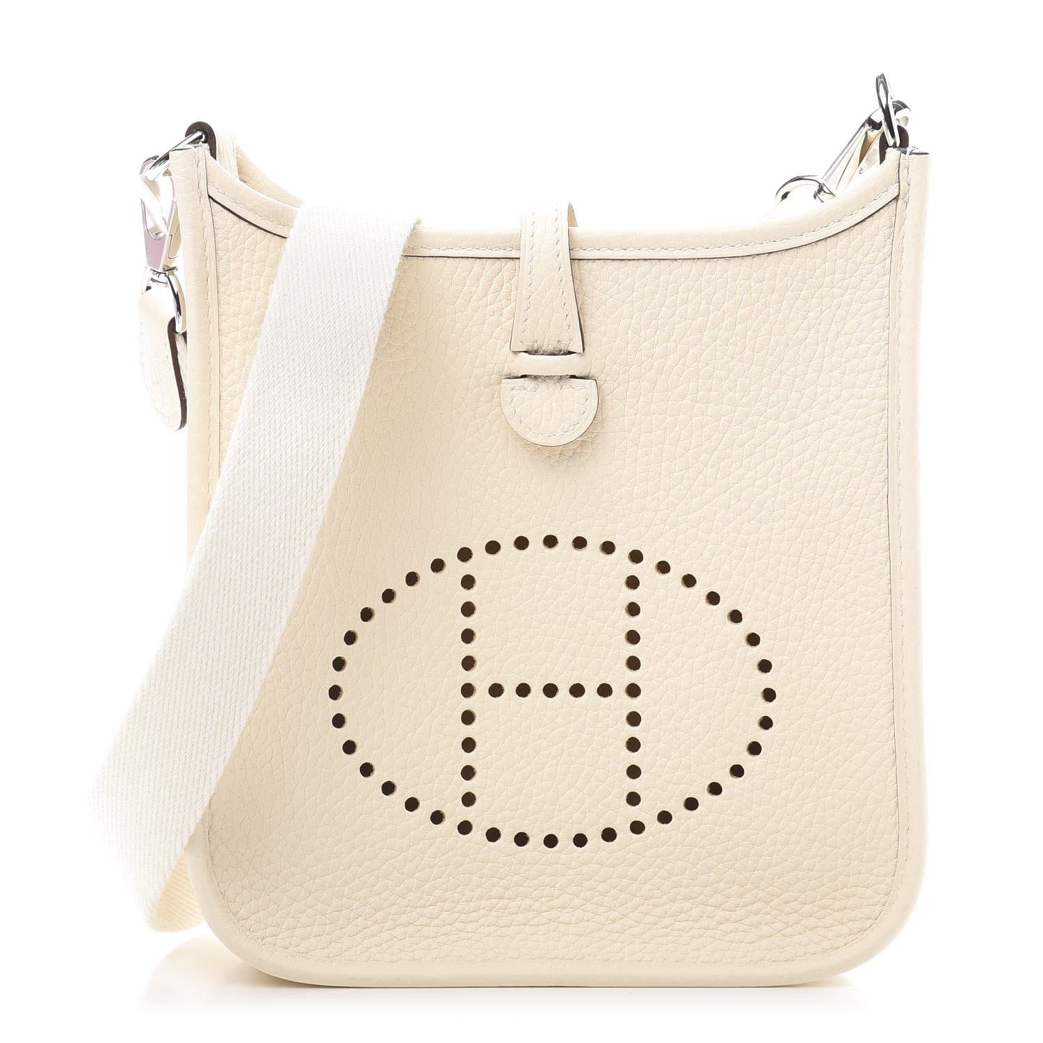 Hermes Taurillon Clemence Amazone Evelyne TPM Nata Craie 1 of 11