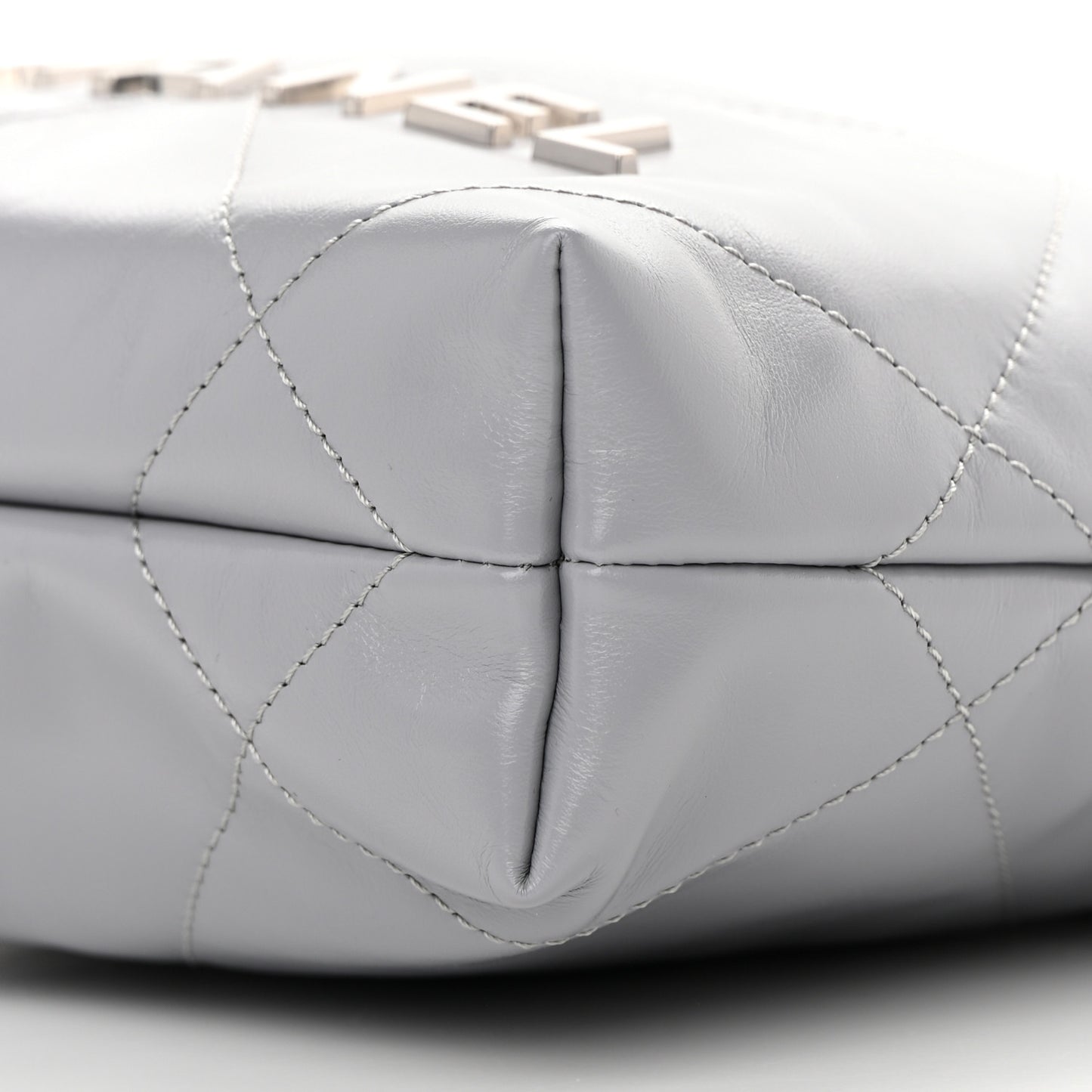 Shiny Calfskin Quilted Mini Chanel 22 Grey