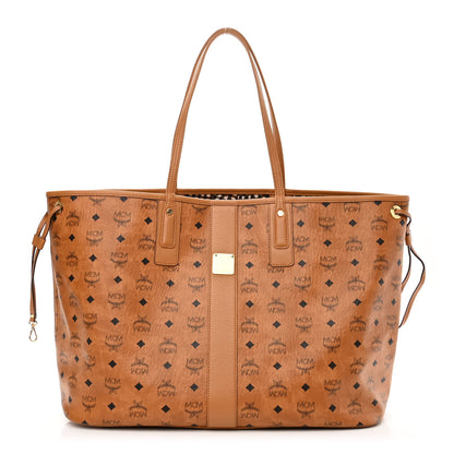 MCM Visetos Large Liz Reversible Shopper Tote Cognac 3 of 16