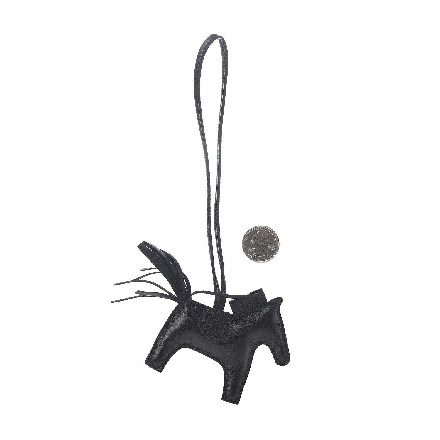 Hermes Milo Lambskin Grigri Rodeo Horse Bag Charm PM So Black 2 of 3