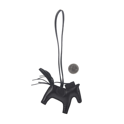 Hermes Milo Lambskin Grigri Rodeo Horse Bag Charm PM So Black 2 of 3