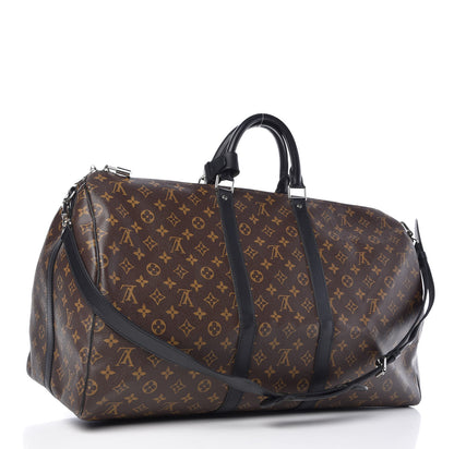 Louis Vuitton Monogram Macassar Keepall Bandouliere 55 3 of 12