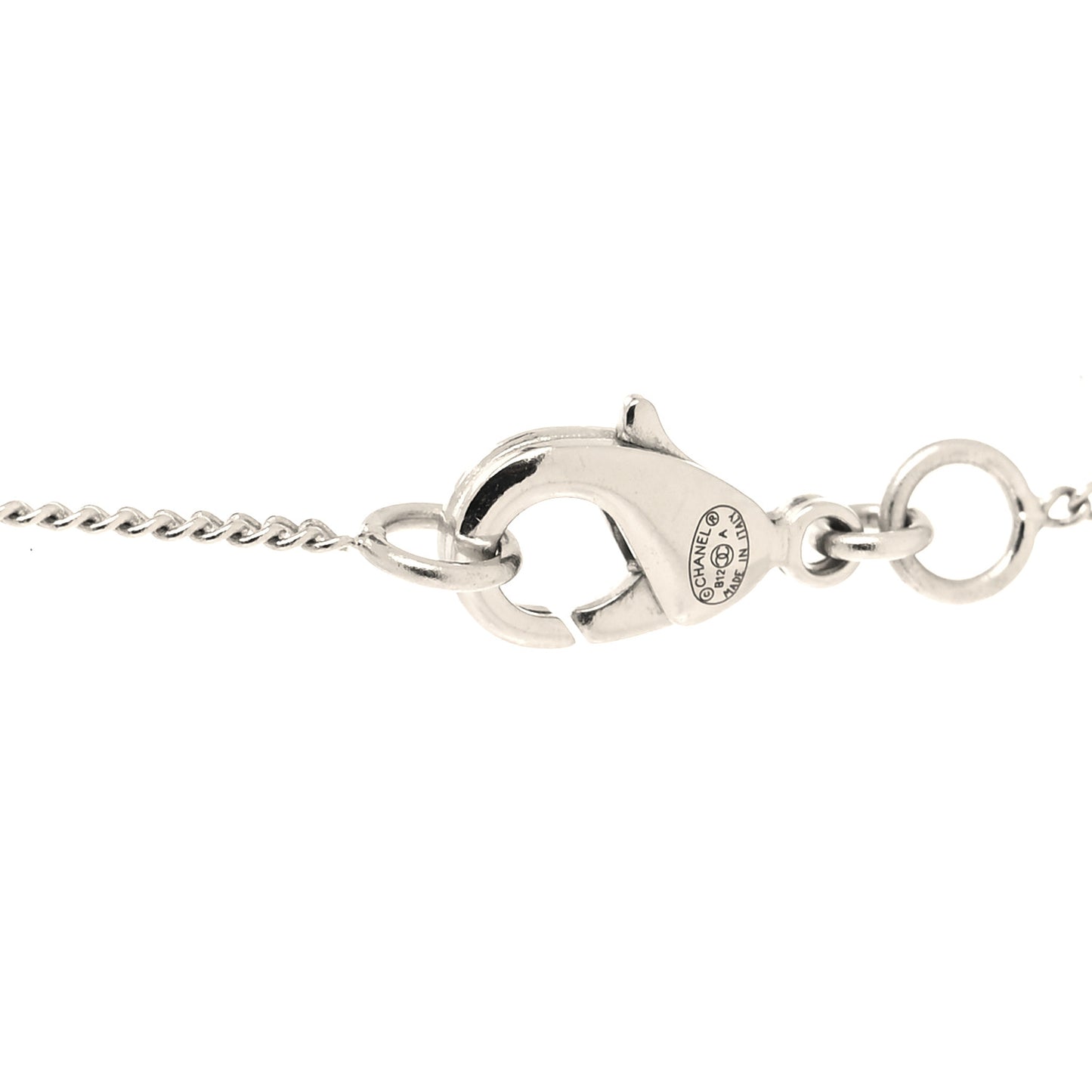 Crystal CC Pendant Necklace Silver