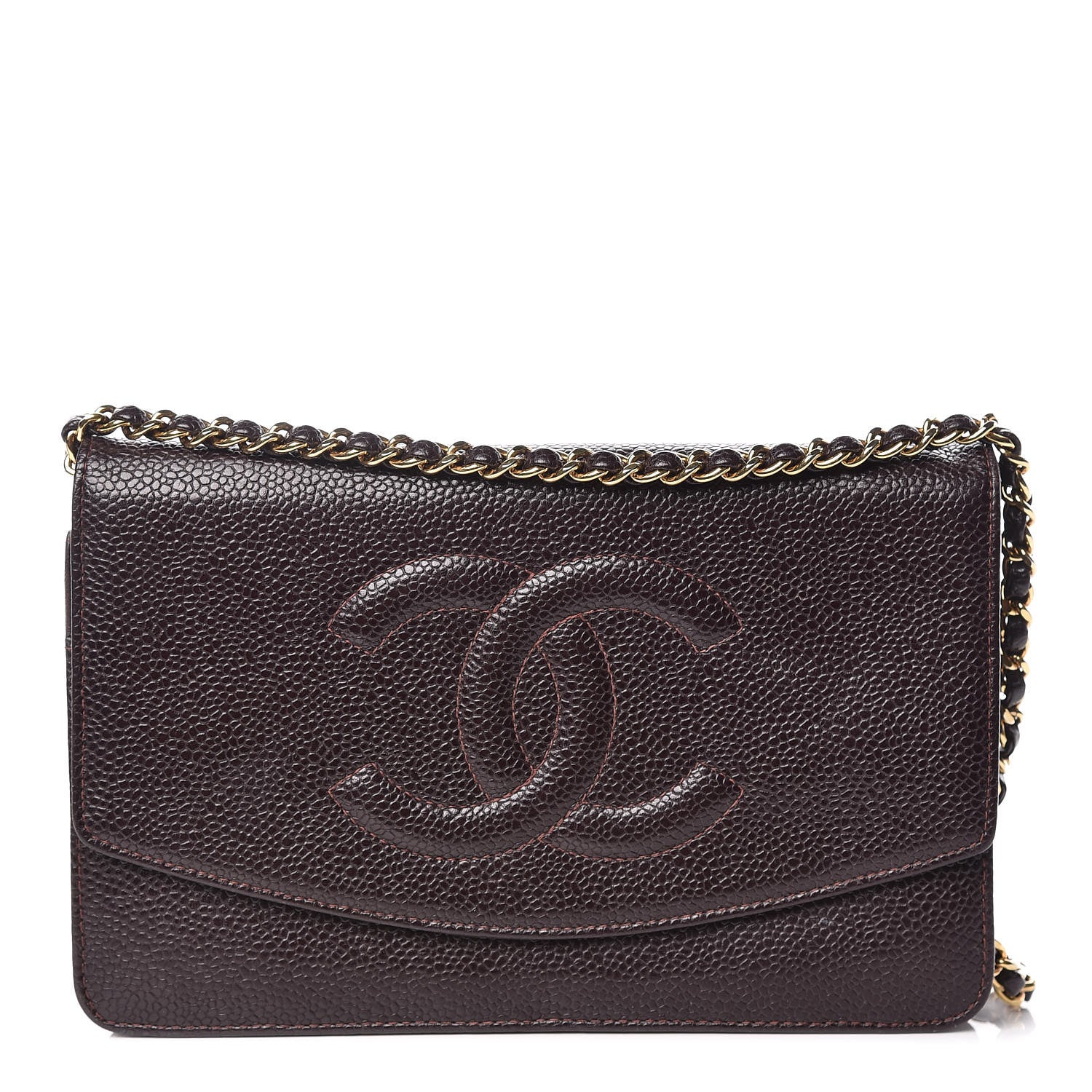 Chanel Caviar Timeless CC Wallet On Chain WOC Dark Brown 1 of 16